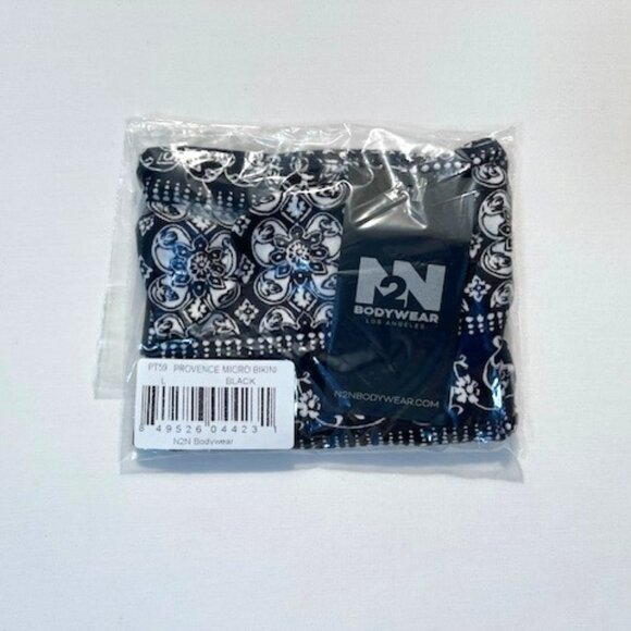 N2N Bodywear Size L Provence Micro Bikini - Black/White - Batik Design - Picture 10 of 13